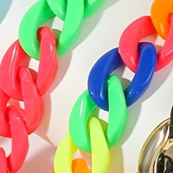 Elegant Chunky Women's Macaron Colorful Acrylic Necklace - Picture 7 of 9